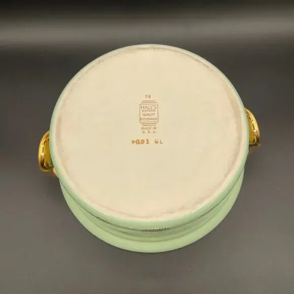 Vtg Hall China Monterey (#76) Gold Label Medallion Covered Casserole With Lid - Picture 6 of 10